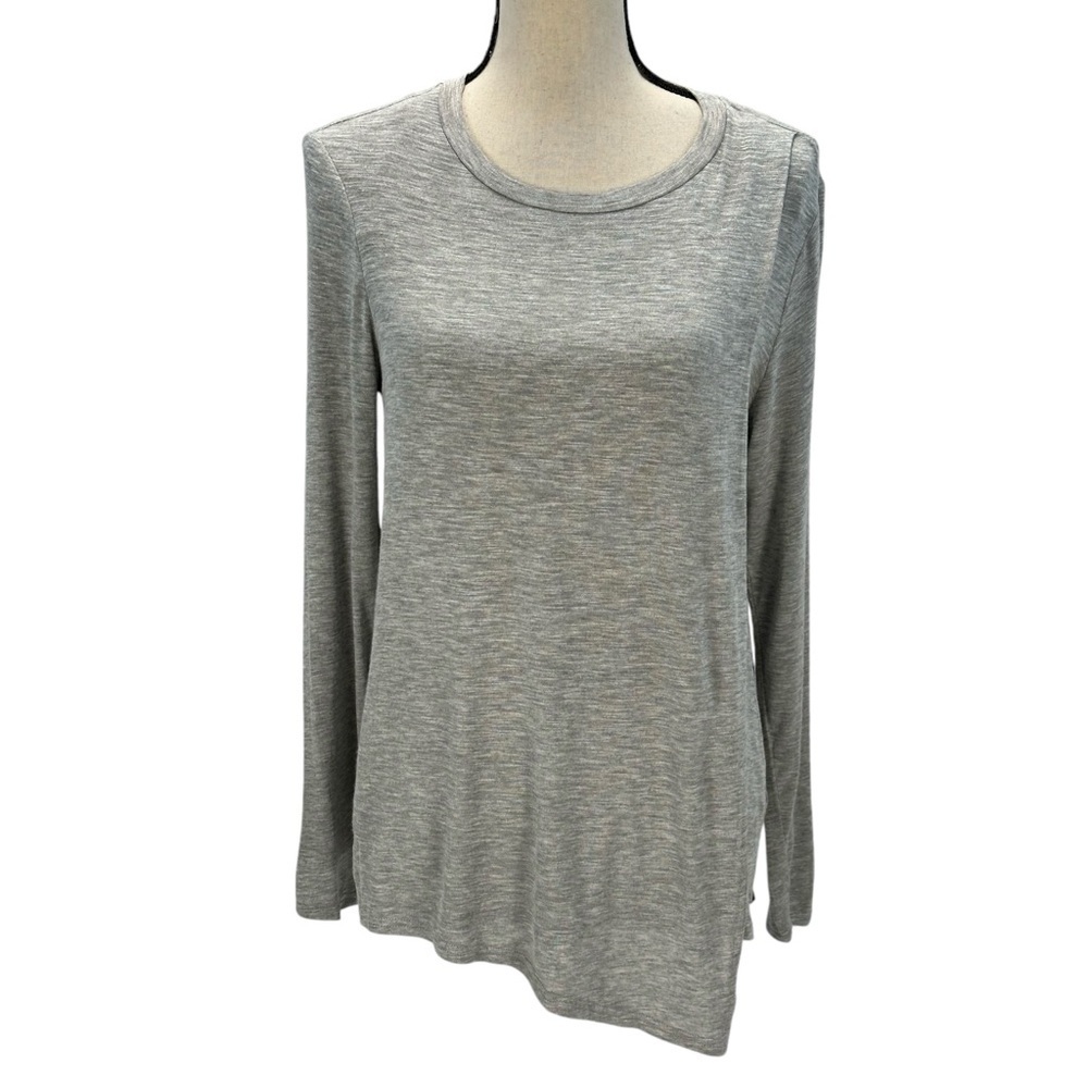 Bench Long Sleeve Crew Neck Asymmetrical Hem T-Shirt - Grey - size Small